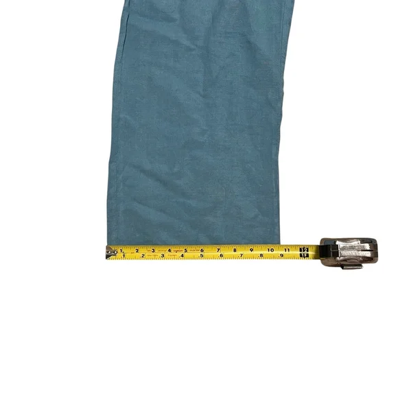 Cloth & Stone Anthropologie Linen Blend Jumpsuit Blue Wrap Short Sleeve Size M - Picture 9 of 16